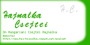 hajnalka csejtei business card